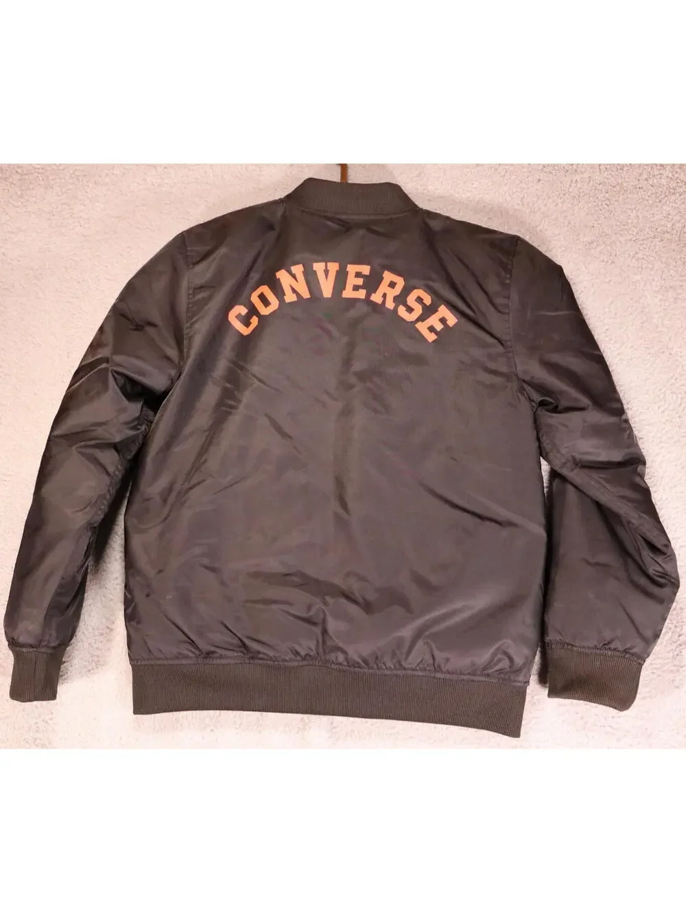 Converse Kids Black Bomber Jacket Boys XL C Chenille